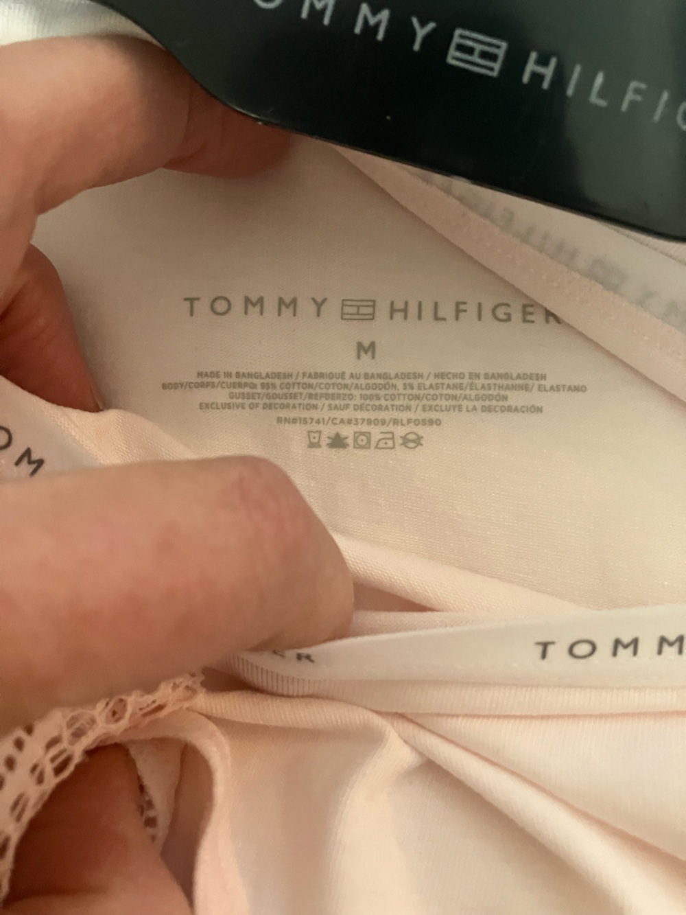 Tommy Hilfiger Women's Lace-Trim High-Waist Briefs - Pale Pink size M 3 pack - Picture 4 of 4